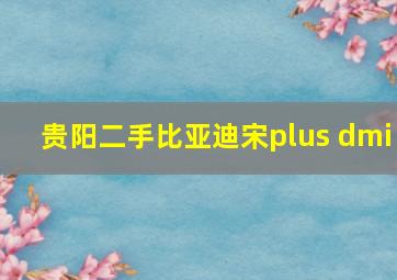 贵阳二手比亚迪宋plus dmi